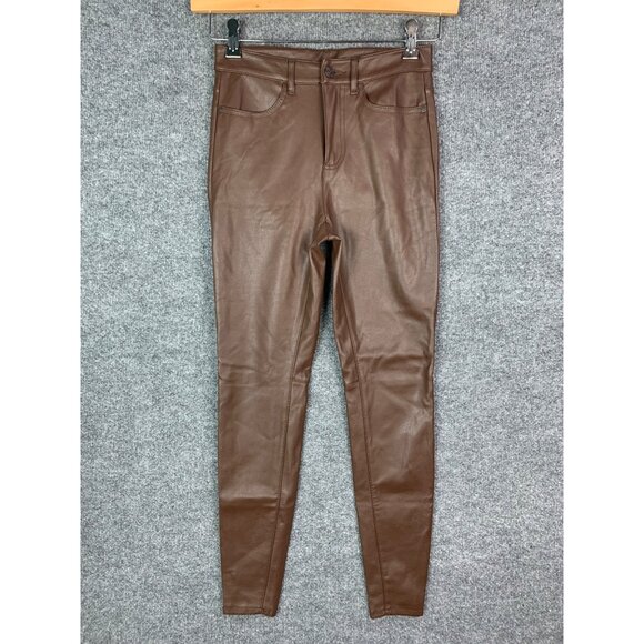 Free People Chocolate Skinny Leather Pants - Picture 2 of 11